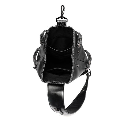 Snake Print stitching Crossbody Chest Bag PU Leather Sling Backpack Shoulder Bag