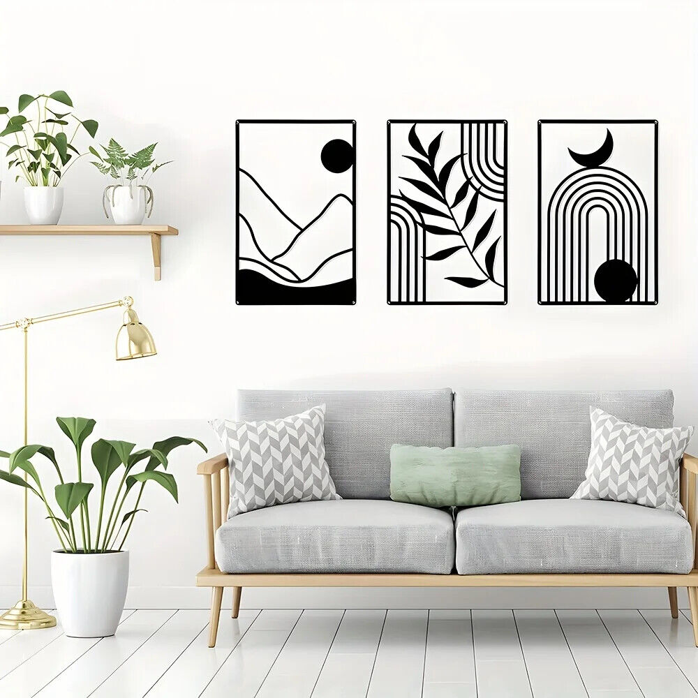 1pc Metal Minimalist Geometric Art Abstract Line Decoration Office Living Room