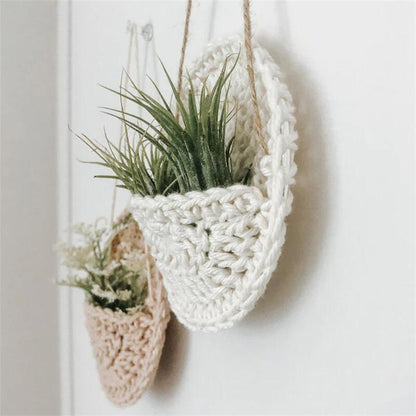 Air Plant Holder Cotton Hand Weaving Multicolor Macrame Bohemian Planter 10-15cm