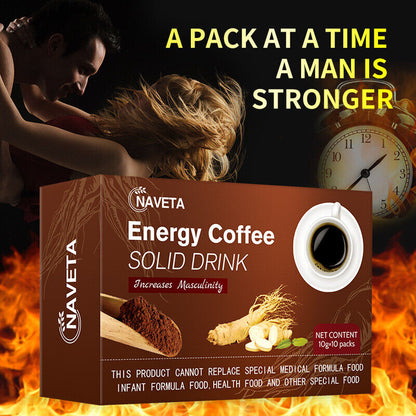 10g*10 Packs Energy Coffee Solid Drink Ground Black Coffee Healthy Drink