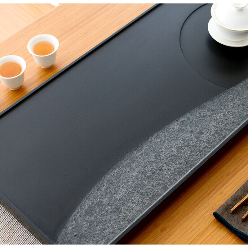 Black Stone Tea Tray Natural Complete Stone Tea Table Water Draining Simple Set