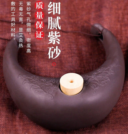 紫砂灸 颈部艾灸罐 温灸器 颈部护理Purple Sand Cervical Moxibustion Vertebra Tank Warm Moxa Pot