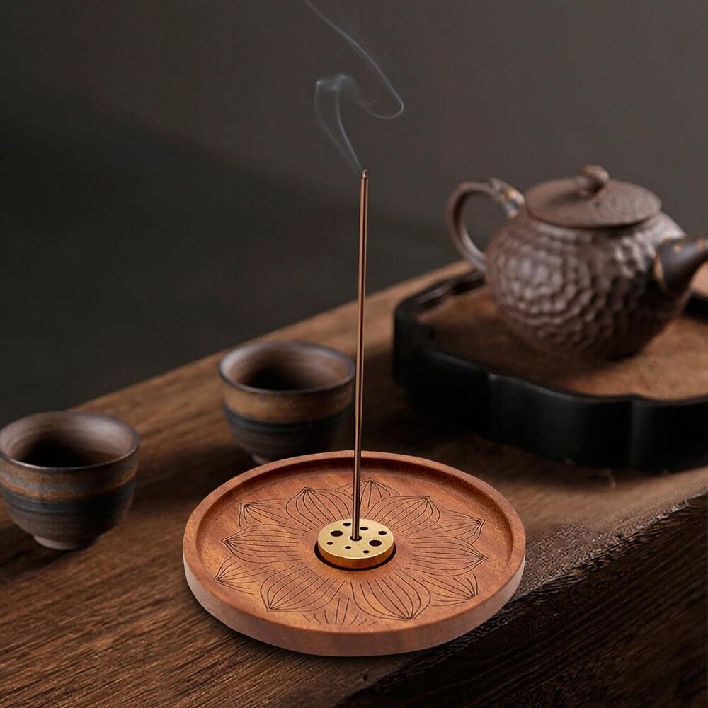 Handmade Wooden Incense Holder Tray for Sticker Home Decoration Meditation Set