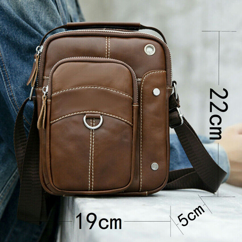 Men's Genuine Leather Small Shoulder Bag Messenger Bag Handbags Crossbody Bags