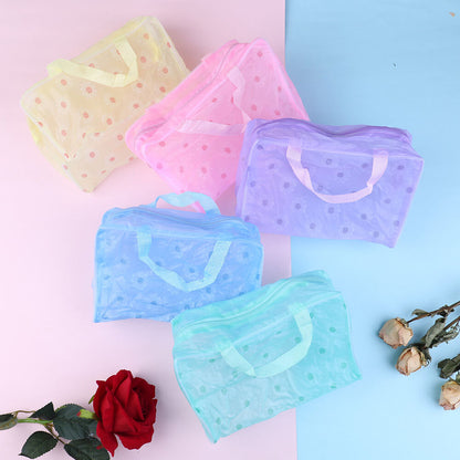 Clear Transparent Plastic PVC Travel Makeup Bag Cosmetic Toiletry Zip Pouch-ca