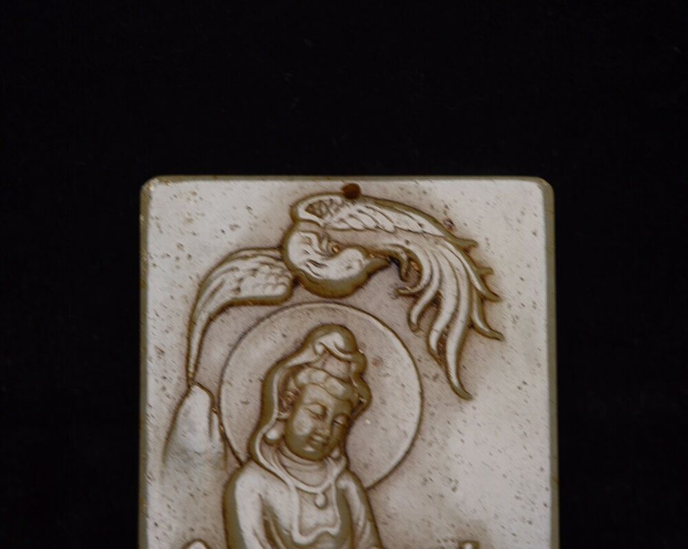 Chinese Natural Hetian Jade Carving Guanyin Statue Jade Pendant Jewelry Amulets