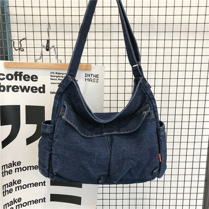 Women Denim Handbag Girl Shoulder Messenger Crossbody Bag Denim Blue Tote