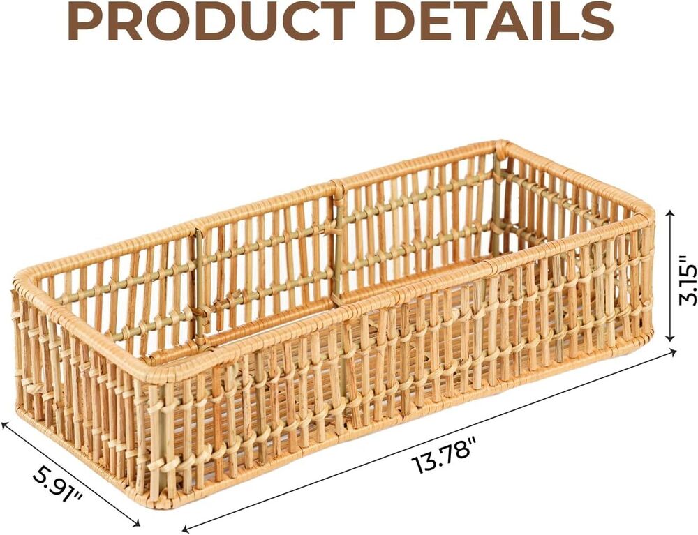 Rattan Woven Bathroom Organizer Storage Basket Toilet Paper Holder Home Decor