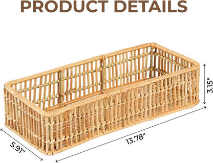 Rattan Woven Bathroom Organizer Storage Basket Toilet Paper Holder Home Decor
