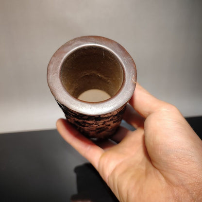 chinese carved brush pot pots pen case statue antique wood carving Warrior story