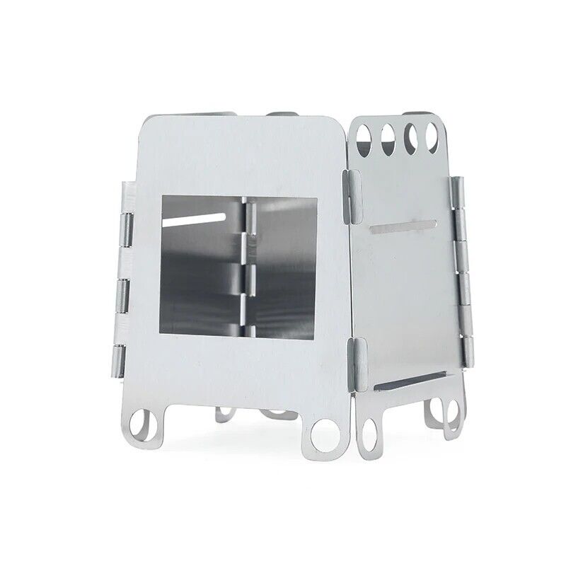 Camping Stove Stainless Steel Outdoor Mini Wood Portable Folding Cooking Toolkit
