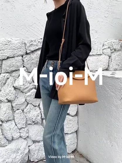 Real Leather Flap Bucket Shoulder Bag Purse Fashion Handbag Crossbody Work Bag