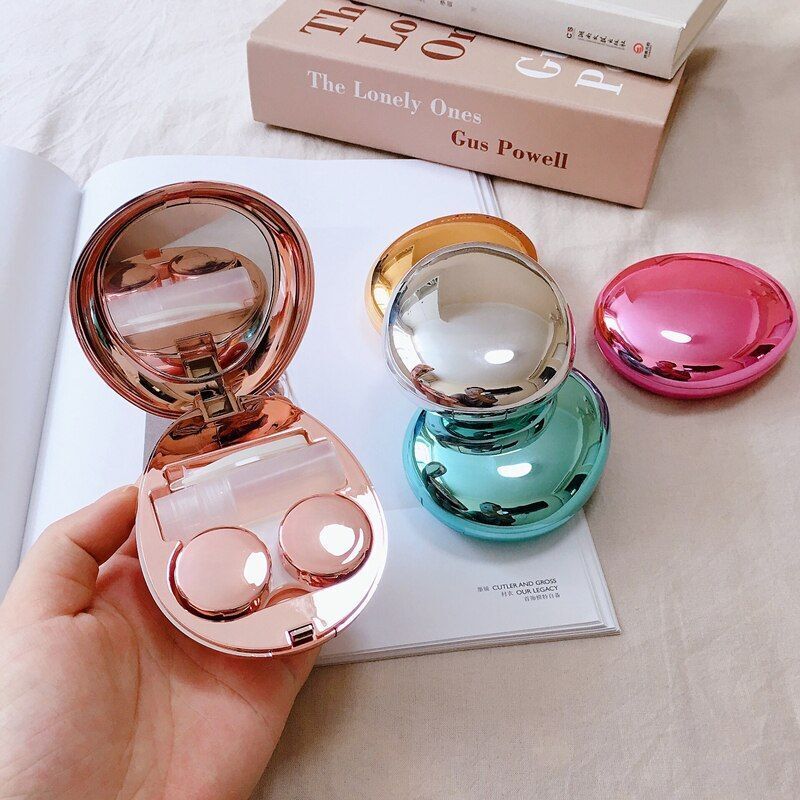 Contact Lens Case Ultra-Thin Travel Set Organizers Storage Box 9x7.4x3cm Plastic