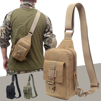Men's Tactical Military Shoulder Bag Molle Chest Pack Messenger Bags Sling Pack