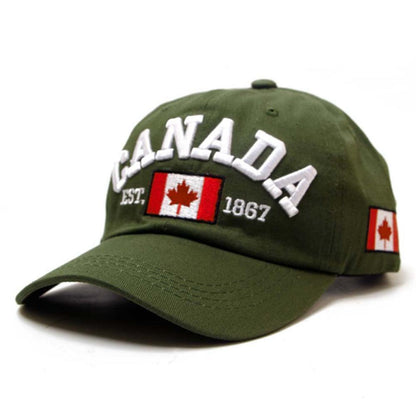 Canada Winter Cap Beanie Knitted Embroidered Canadian Flag Maple Leaf Emblem Hat