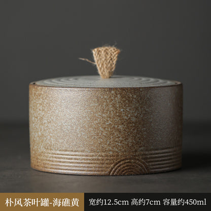 Coarse Pottery Tea Jar Sealed Jar Ceramic Household Tea Storage Box Storage Jar