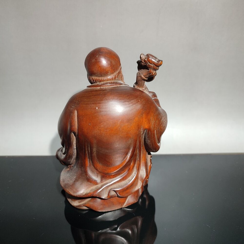 boxwood carved decorative sculpture the god of longevity buddha wood carving art