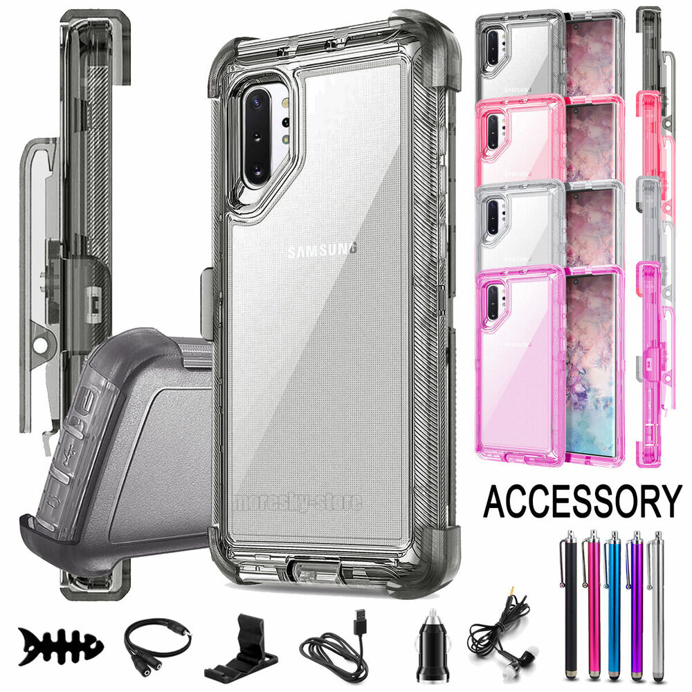 Clear Case For Galaxy Note 10 / Plus Clip Stand Rubber & Tpu Cover / Accessories