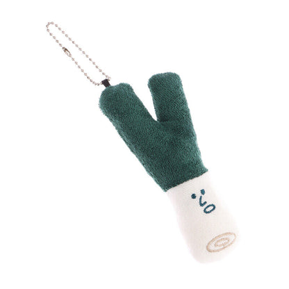 Green Onion Plush Toy Vegetable Pendant Stuffed Doll Keychain Bag Key Ring Decor