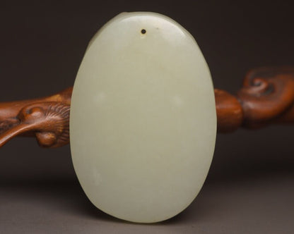 Chinese Natural Hetian Jade Carved Kwan Yin Statue Lucky Pendant Amulets Rare
