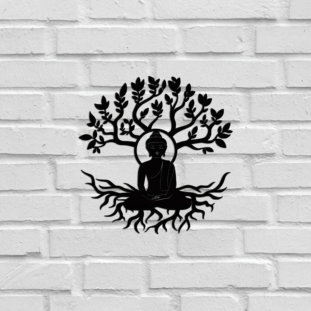 1pc Metal Wall Decor, Buddhism Theme Decor Wall Art Decorations Bedroom Decor