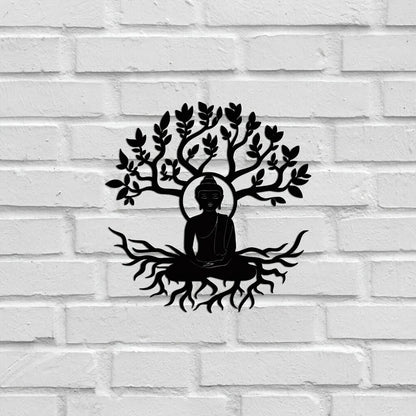 1pc Metal Wall Decor, Buddhism Theme Decor Wall Art Decorations Bedroom Decor