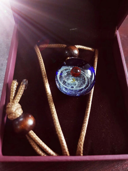 Necklace Pendant Nebula Cosmic Handmade Galaxy Men Women Jewelry 45cm Glass Rope