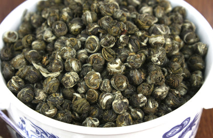 100% Organic Grade China Jasmine Dragon Pearl Green Tea