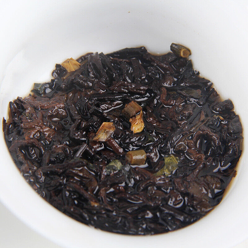 357g Pu'er Old Ripe Tea Cake Yunnan Ripe Pu'er Tea Cake普洱茶熟茶勐海糯米香普洱老熟茶饼云南熟普洱茶饼