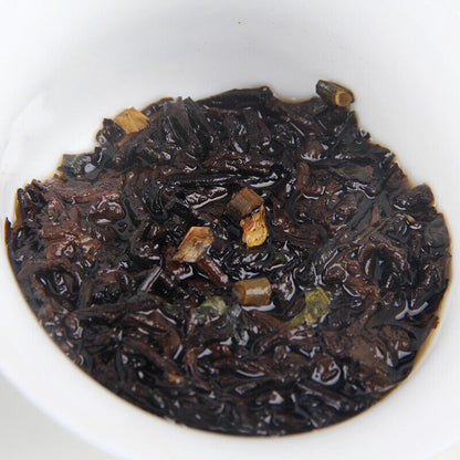 357g Pu'er Old Ripe Tea Cake Yunnan Ripe Pu'er Tea Cake普洱茶熟茶勐海糯米香普洱老熟茶饼云南熟普洱茶饼