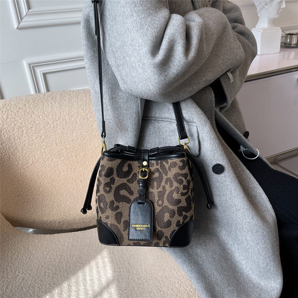 Leopard PU Leather Women Crossbody Bags Shoulder Bag Lady Handbag Lady