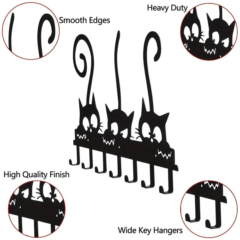 Multi-Purpose Three Kitten Hooks - Organizing Keys, Clothes, Towels