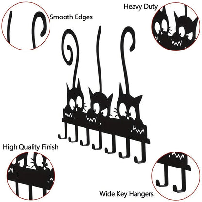 Multi-Purpose Three Kitten Hooks - Organizing Keys, Clothes, Towels