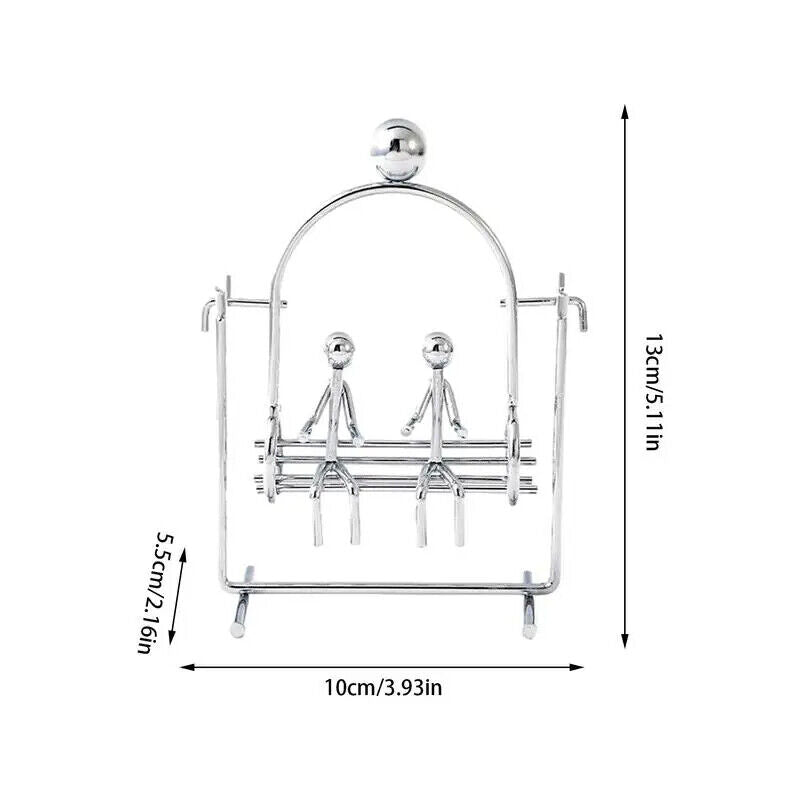 Physics Balance Toys Creative Manual Swing Ball Iron Couple Figurines Desk Decor