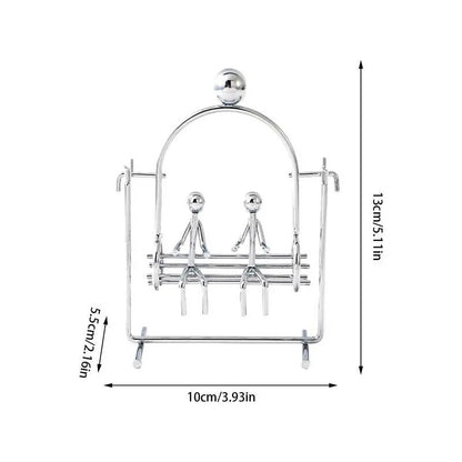 Physics Balance Toys Creative Manual Swing Ball Iron Couple Figurines Desk Decor
