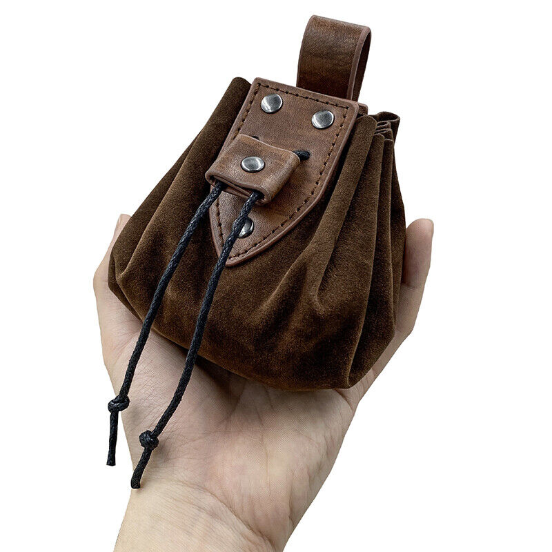 Medieval Vintage Waist Bag Hanging Belt Coin Purse Faux Leather Cosplay Props
