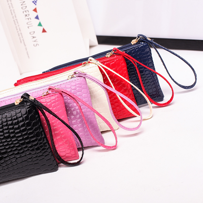 Women Bag Small Square Bag Mobile Phone Coin Bag Crocodile Print Hold Bag