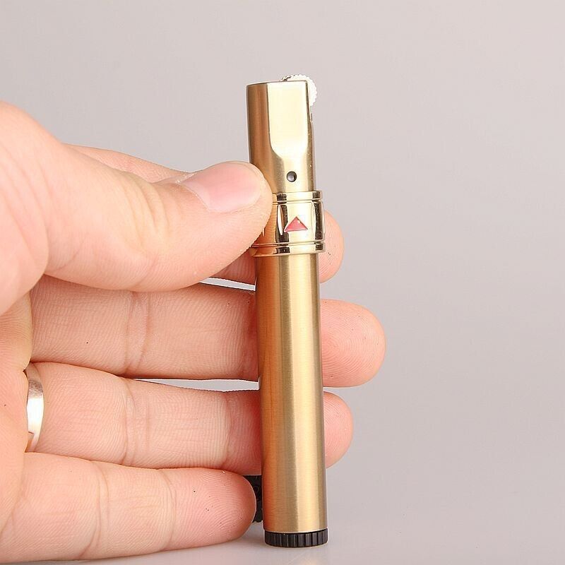 NEW Flint Wheel Lighter Windproof Butane Gas Jet Metal Creative Stick Lighters,