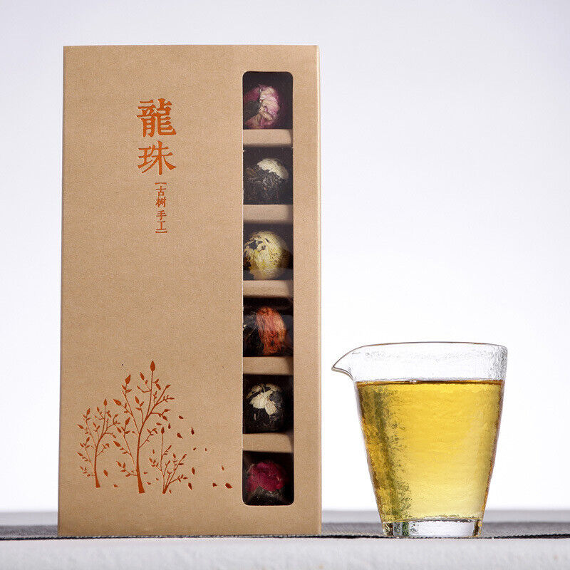 18pcs Yunnan Pu'er Tea Rose Jasmine Tea Dragon Pearl Peony Flower Ball 6 Flavors