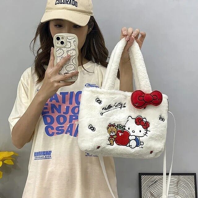 Women's Handbag Hello Kitty Plush Girl Y2K Shoulder Bag Messenger Bag Gift