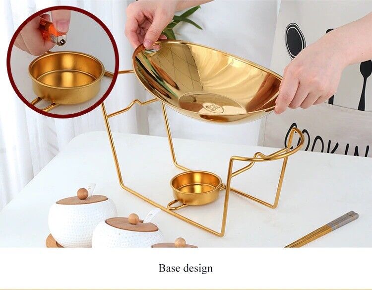 Kitchen Alcohol Stove 38.5x10.5x14.5cm Stainless Steel Chafing Dish Fuel Boilers