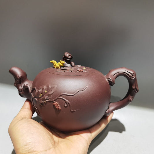 vintage chinese yixing purple clay teapot zisha ceremony teaware collection rare