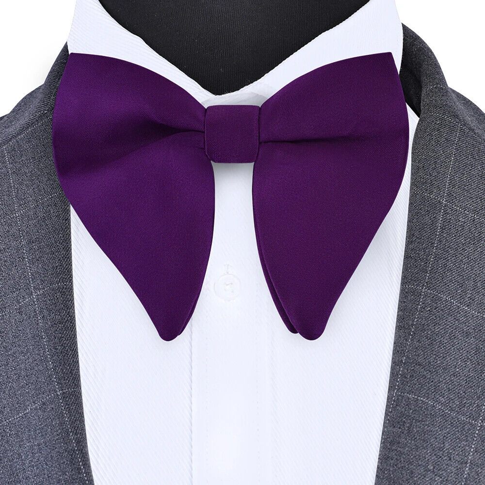 Men Bow Tie Silk Polyester Classic For Party Wedding Big Bowknot Casual Neckties