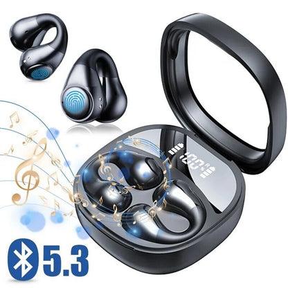 Bluetooth 5.3 Wireless Earbuds Ear Clip Bone Conduction Headphones Sport Headset