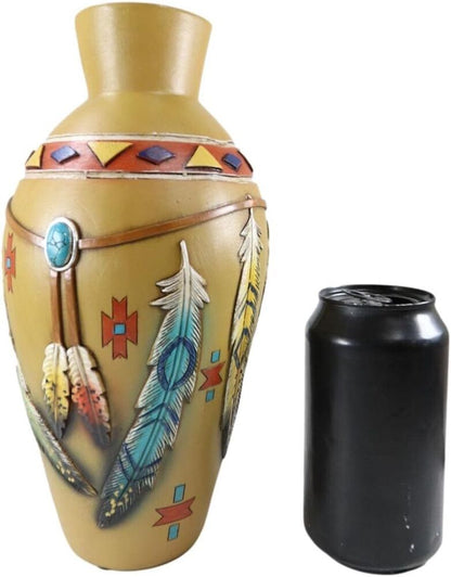 Unique Hand Painted Native American Floral Vase Home Office Gift Decorative Art