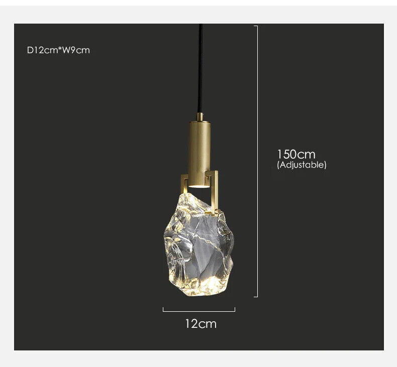 Pendant Lights Copper Corder Simple Luxury Crystal Bedroom Bedside Lamp 12x150cm