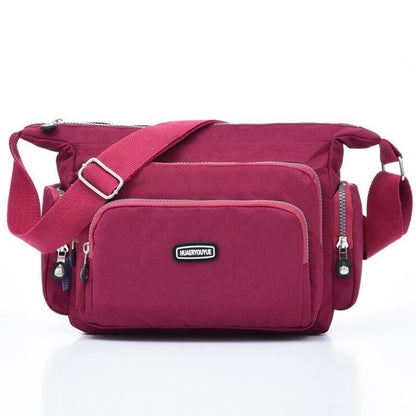 Waterproof Nylon Crossbody Bags Travel Message Bag Zipper Pack Shoulder Handbag