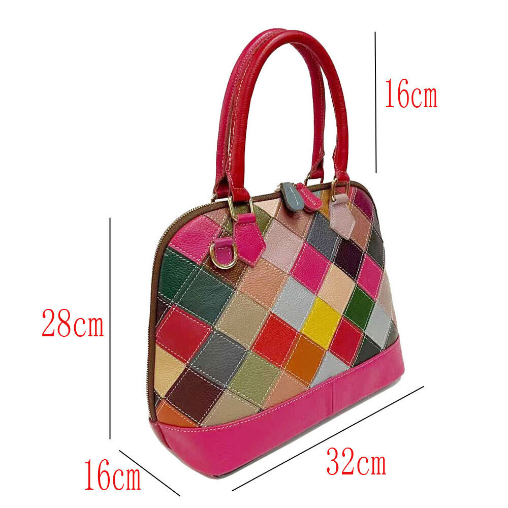 100% Genuine Leather Colorful Women's Elegant Handbag Evening Party Shoulder Bag