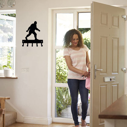Bigfoot Key Rack Hanger - 6 Inch Wide/9 Inch Wide Metal Wall Art