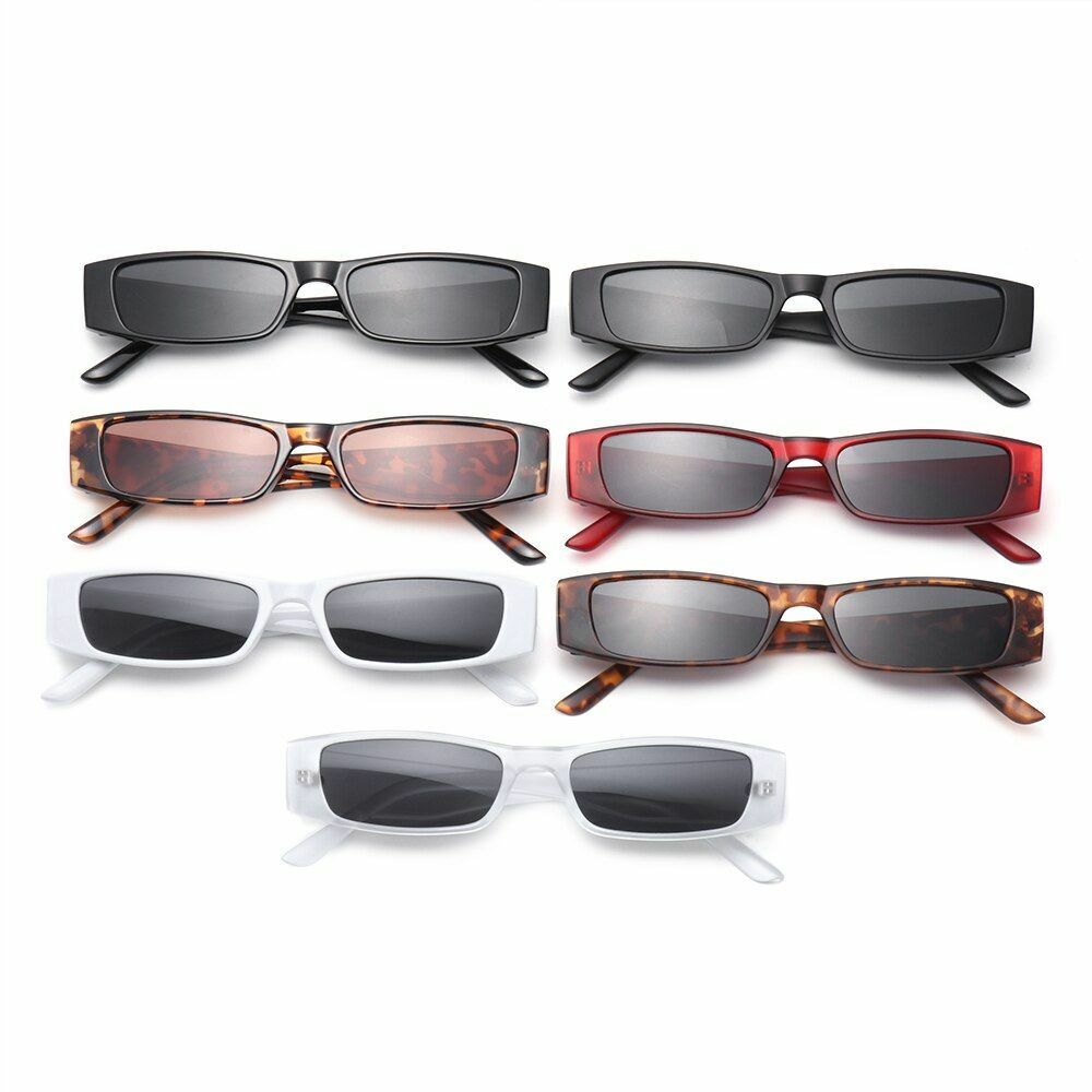Sunglasses Vintage Retro Small Frame Rectangle Square Narrow Eyewear UV400 26MM